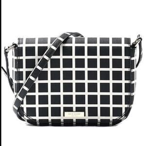 Kate Spade Carsen crossbody Laurel Way black white Printed Check preppy summer
